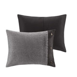 7 Piece Faux Suede Comforter Set Grey King B03596892