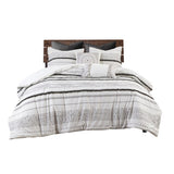 ZUN Cotton Printed Duvet Cover Set with Trims B03596488