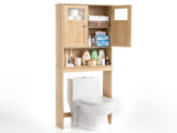 2-Door 3-Shelf MDF Toilet Cabinet with Melamine Finish Bathroom Vanity 23.23*8.66*66.93in Oak 04430980