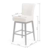 30.75 Inch Swivel Height Bar Stools, wood Frame,fabric Sponge cushion and Upholstered 57177.00FWHT