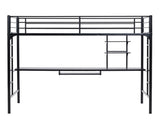 198*143*182cm With Table Shelf Elevated Bed Iron Bed Black 26471128