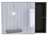 Medicine 18H" Single Door Cabinet, Two External Shelves, Three Interior Shelves , Black B097133142