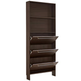 Shoe Cabinet with 3 Flip Drawers,Narrow Shoe Rack Cabinet, Entryway Shoe Storage Cabinet with Open N845P261766D