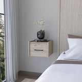 ZUN Elfrida Wall-Mounted Nightstand, Sleek Single-Drawer Design with Spacious Top Shelf B128P148914