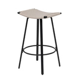 Counter Height Bar Stools Backless Handwoven Kitchen Dining Chairs with Round Footrest PVC Weaving W1757P277609