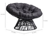38" Ergonomic Swivel Wicker Papasan Chair with Thick Tufted Cushions, 360 Degree 81220931