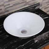 ZUN Ceramic Round Above Counter White Bathroom Sink Art Basin W99969283