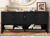 55.1''Storage Sideboard with 4-Doors,Multi Functional Buffet with Open Shelf and 2-Tiers N711P345165B