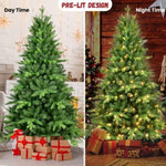 ZUN PE/PVC Mixed Automatic Christmas Tree With Lights Xmas Decoration Light Up Holiday Season 23991186