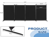 6FT 4-Fold 160g Polyester Fabric Plastic Foot Carbon Steel Frame Foldable Screen Black 26089175
