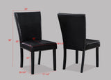 2pc Transitional Upholstered Side Chair with Nailhead Trim Black Faux Leather Upholstery Tufted B011P148067