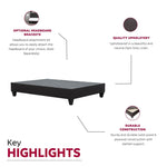 ZUN Dark Grey Upholstered Platform Bed Frame, King B011P199721