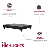 ZUN Dark Grey Upholstered Platform Bed Frame, King B011P199721