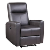 Brown Power Recliner with Square Armrest B062P184510