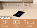 White Computer Desk with 4-in-1 Socket, the Desk with 3 Slide Drawers and 4 Storage Levels, the 85169716