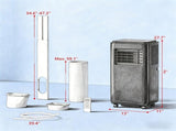 440 Sq.Ft Black Portable Mobile AC, Dehumidifier Fan 24H Timer, Auto Sleep, Window Kit 29765233
