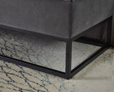 58.6" Bed Bench Metal Base with Storage Grey Velvet W1097119559