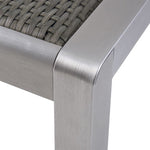 ZUN Outdoor Dining Table - Anodized Aluminum - Wicker Table Top - Square - Silver and Gray - 35" 64420.00