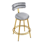 ZUN 27.65'' Modern Counter Stools Set of 2,Dark gray velvet Counter Stools with iron Frame,Soft back and N780P194940G