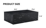 ZUN 39.3*23.6*11.8 Inch Black Marble Texture MDF Coffee Table - Luxurious Design, Perfect Living Room W1151P234029