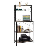 5-Tier Bakers Rack with 10 S-Shaped Hooks, Industrial Microwave Oven Stand, Free Standing 01971249