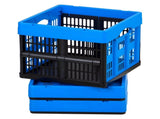 Plastic Collapsible Storage Bins, 25L Set of 3, Stackable Folding Crates with Handles, Supports 22 77408521