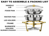 Round Buffet Catering Dish For Home and Outdoor 6 Pcs/ Sets golden W1612P462681