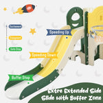 ZUN Kids Slide Playset Structure 9 in 1, Spaceship Set with Slide, Arch Tunnel, Ring Toss, Drawing 25255956