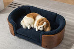 ZUN Scandinavian style Elevated Dog Bed Pet Sofa With Solid Wood legs and Walnut Bent Wood Back, W794125923