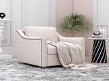 360 Degree Swivel Armchair Cotton linen skin-friendly fabric Ergonomic design Brass nail decorative W2113127539