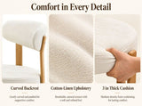 2 sets of upholstered dining chairs, cotton and linen fabric, 3-inch foam seat cushion, curved W2920P532235