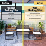 30 PCS Interlocking Deck Tiles Striped Pattern, 12" x 12" Square Acacia Hardwood Outdoor Flooring W2391P276690