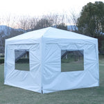 ZUN Outdoor 10x 10Ft Pop Up Gazebo Canopy Tent with Removable Sidewall with Zipper,2pcs Sidewall with W419P147532