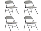 4pcs Elegant Foldable Iron & PVC Chairs for Convention & Exhibition Gray 59251641