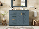 30'' Bathroom with Ceramic Sink Combo,Solid Wood Frame Bathroom Storage Cabinet, Freestanding N710P191970C