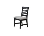 ZUN Modern 2pc Dining Chairs Black Ladder Back Frame Upholstered Cushion Seat Rubberwood Kitchen Dining B011P218339