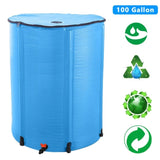100 Gallon Folding Rain Barrel Water Collector Blue 17376535