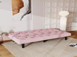 Sofa to Sofa Bed Transformation 66" Pink Velvet Sofa Bed, Ideal for Family Living Rooms, Apartments W3371P303616