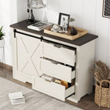 Drawer Dresser, Bar Chest, Dining Sideboard, Storage Cabinet with Silent Sliding Doors and Three W1580P242930