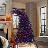 ZUN 6FT Artificial Fir Bent Top Halloween Christmas Tree, Xmas Tree Bendable Grinch Style Christmas Tree PX292919AAB