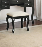 Classic 1pc Vanity Set w Stool Black Color Drawers Open-up Mirror Bedroom Furniture Unique Legs B011113335