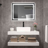 ZUN 31in. H LED Single Vanity Mirror in Polished Crystal Vanity LED Mirror for W2026P203668