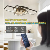 ZUN 41Inches Ceiling Fan with Lights Remote Control Dimmable LED, 6 Gear Wind Speed Fan Light 02346944