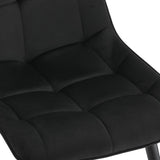 Velvet Dining Chair set of 2, Metal Legs, Adjustable Feet, Black 62151339