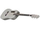 38 Inch Acoustic Guitar for Beginners, H Body Shape, Basswood Folk Guitar in Matte Gray, 6-String 07444592