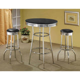 Black and Chrome Round Bar Table B062P145567