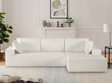 CozyForm Convertible Sectional Sofa in Soft Corduroy, Modern Comfy Couch with Full Foam Cushioning, B2735P359716