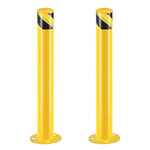 ZUN Safety Bollard Post, 36 Inch Height Steel Bollards, 3.5 Inch Diameter Parking Bollard, Yellow Powder 78914444