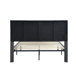 ZUN Queen Size Upholstered Platform Bed Frame with Headboard, Strong Wood Slat Support, Mattress W2297141354