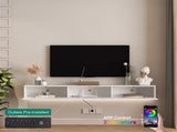 Floating TV Stand Wall Mounted with 16 Color LEDs,69" Modern TV Stand, Floating TV Cabinet W1321P283883